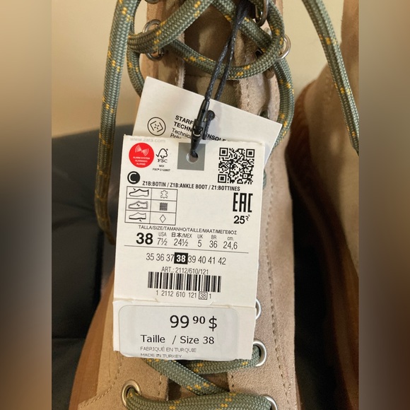(NEW) ZARA Hiking Boots 7.5 - Picture 5 of 7